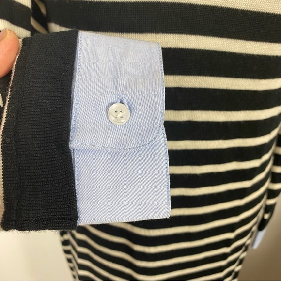 Merino wool striped sweater dress with collar/cuffs Cynthia Rowley - Picture 5 of 7